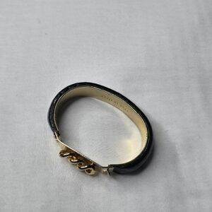 Snake skin braclet with gold tone
